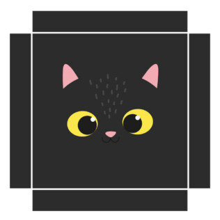 Sticker Ikea Lack Chat Noir 35x35cm