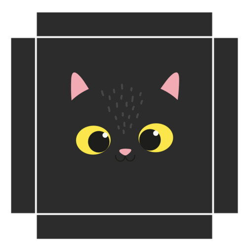 Sticker Ikea Lack Chat Noir 35x35cm