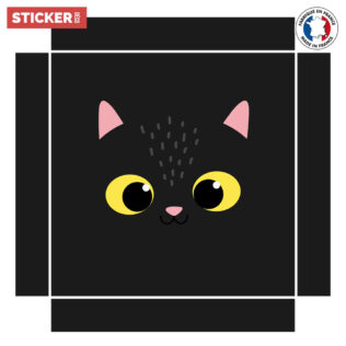 Sticker Ikea Lack Chat Noir 35x35cm