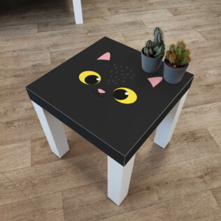 Sticker Ikea Lack Chat Noir 35x35cm