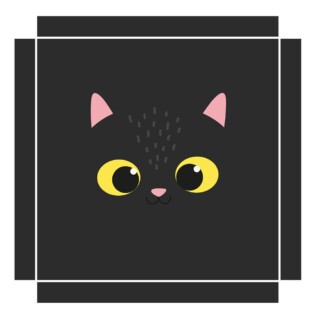 Sticker Ikea Lack Chat Noir 55x55cm