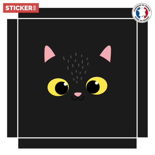Sticker Ikea Lack Chat Noir 55x55cm