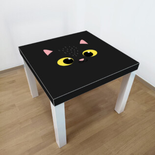 Sticker Ikea Lack Chat Noir 55x55cm