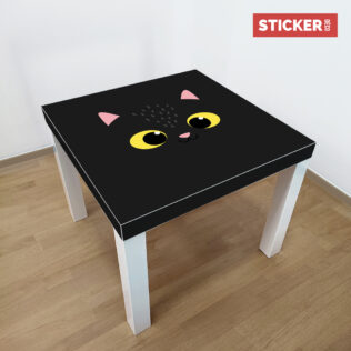 Sticker Ikea Lack Chat Noir 55x55cm