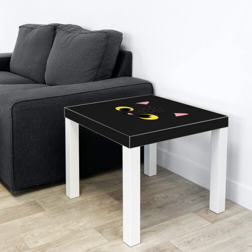 Sticker Ikea Lack Chat Noir 55x55cm