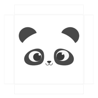 Sticker Ikea Lack Panda 35x35cm
