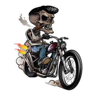 Sticker Biker Squelette