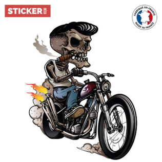 Sticker Biker Squelette