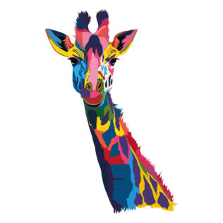 Sticker Girafe Multicolore