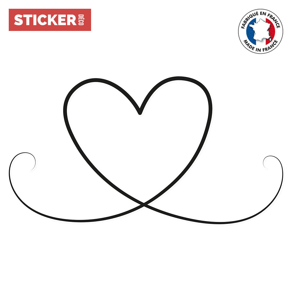 Sticker Cœur Line Art - Stickers Amour
