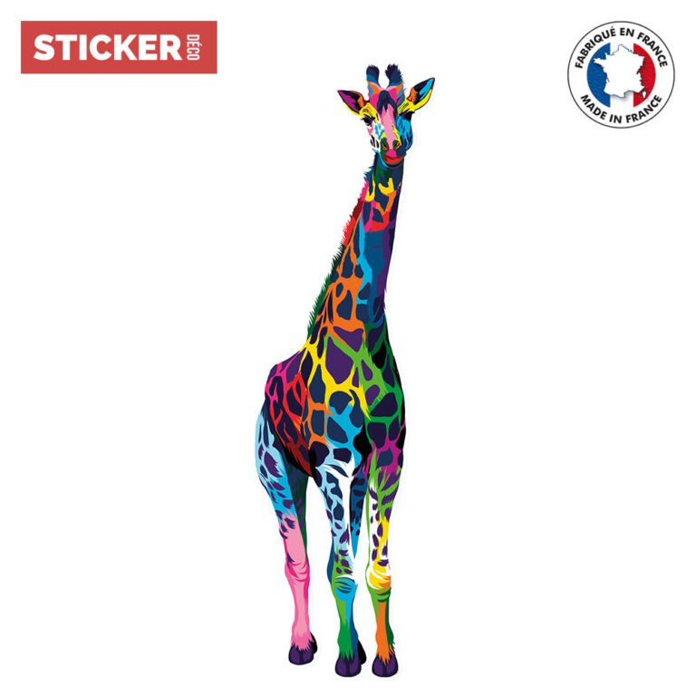Sticker Girafe Colorée Sticker Mural Stickerdeco.fr