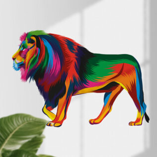 Sticker Lion Coloré