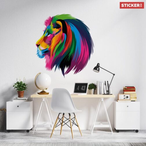 Sticker Lion Multicolore
