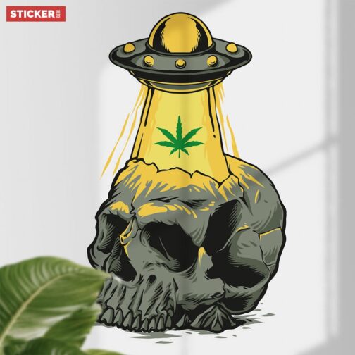 Sticker Crane Alien Cannabis