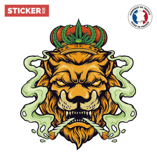 Sticker Lion Roi Cannabis