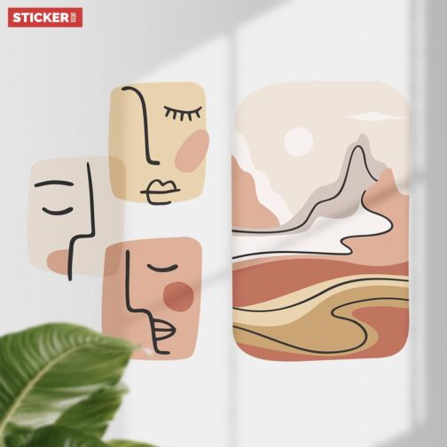 Stickers Minimalistes Visages et Paysage
