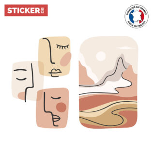 Stickers Minimalistes Visages et Paysage