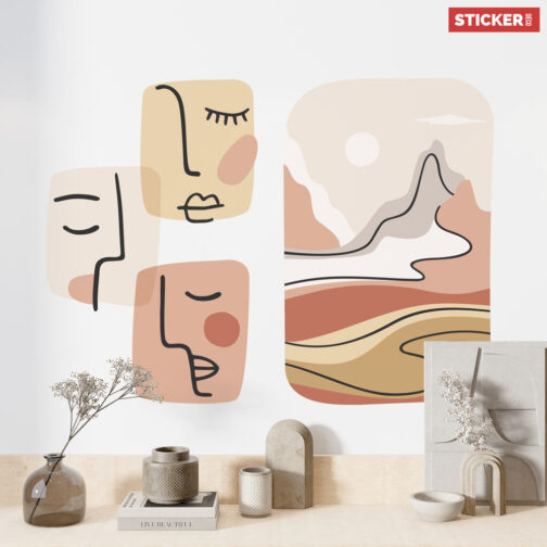 Stickers Minimalistes Visages et Paysage