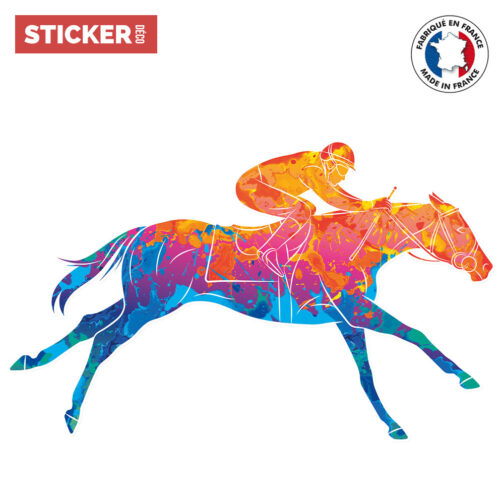 Sticker Jockey Coloré