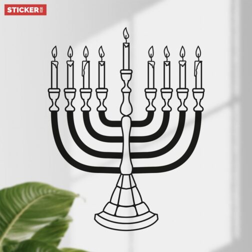 Sticker Chandelier Menorah Noir