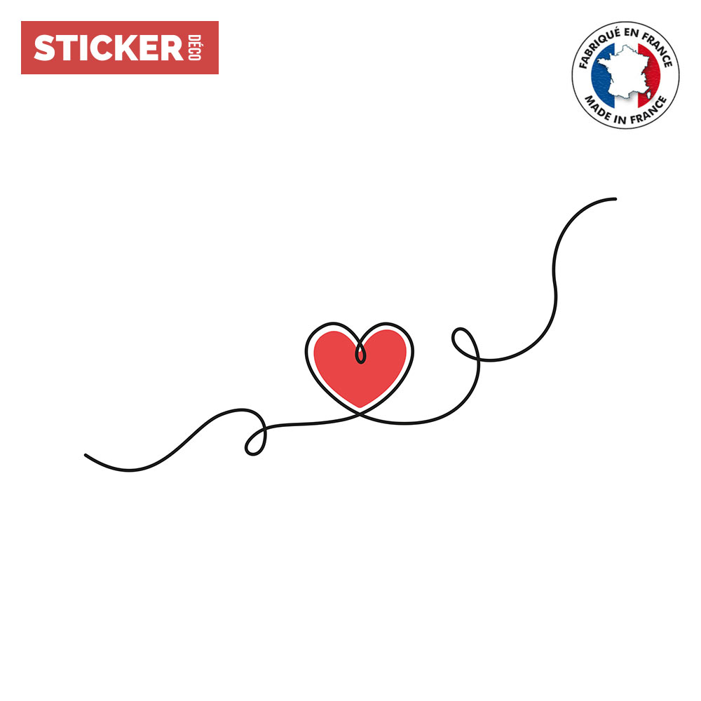 Sticker Dessin Coeur Rouge - Stickers Love