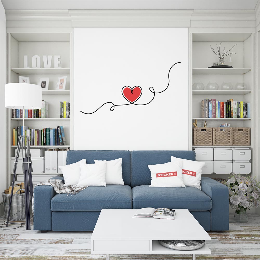 Stickers love et coeurs pour déco murale chambre fille