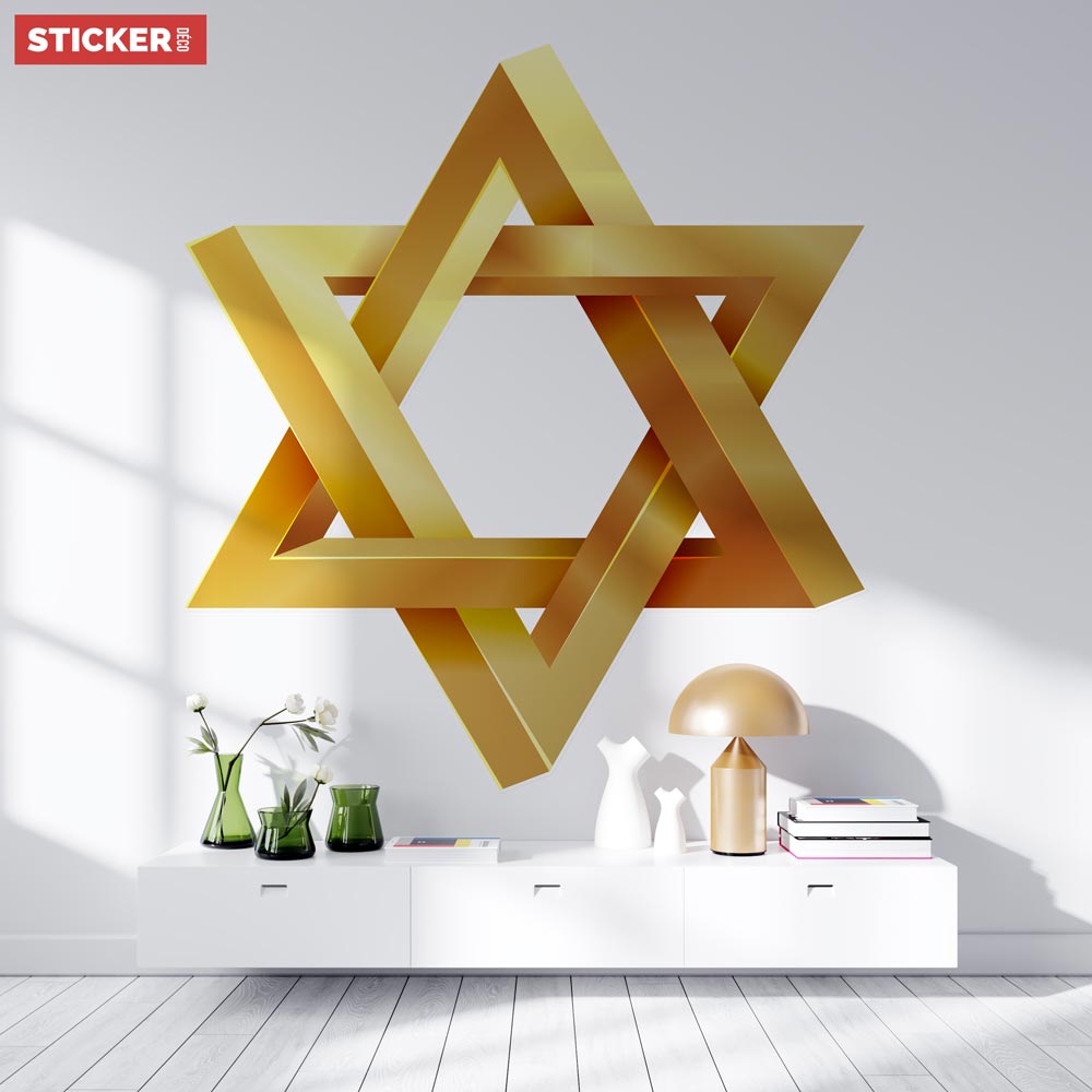 Sticker Etoile de David 3D - Sticker Religion