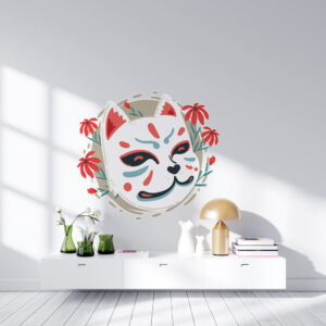 Sticker Masque Renard Japonais