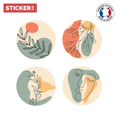 Stickers Minimalistes Ronds Déco
