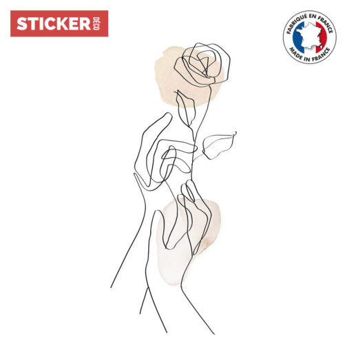 Sticker Rose Line Art