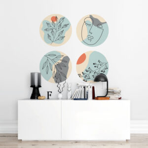 Stickers Ronds Minimalistes Opaline et Creme