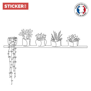 Sticker Etagere Plantes Line Art