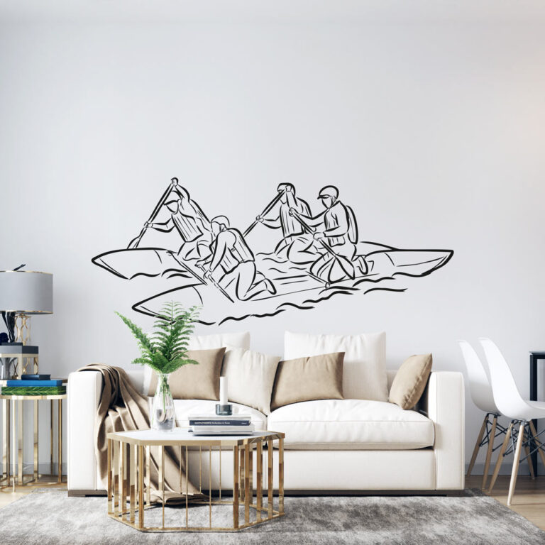 Sticker Rafting Line Art | Stickers Sports | Stickerdeco.fr