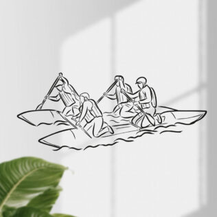 Sticker Rafting Line Art