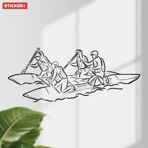 Sticker Rafting Line Art