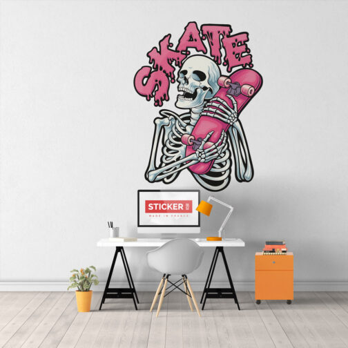 Sticker Skate Graffiti Squelette