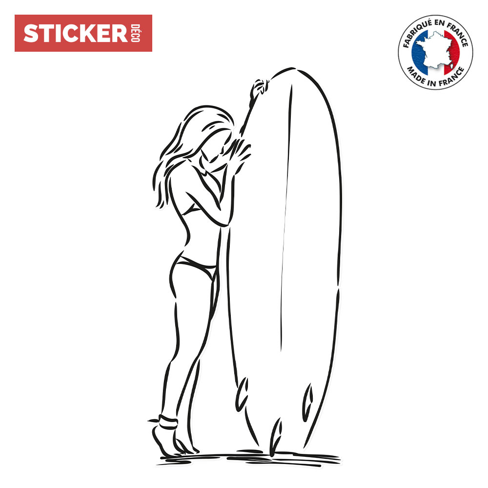 Stickers décoratifs et autocollants fille surfeuse
