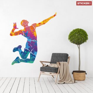 La Fille De Sport De Volley-Ball La Plus Cool Dans Le Salon Stickers Muraux  Stickers Muraux Décoration De La Chambre Personna[r6418] - Cdiscount Maison