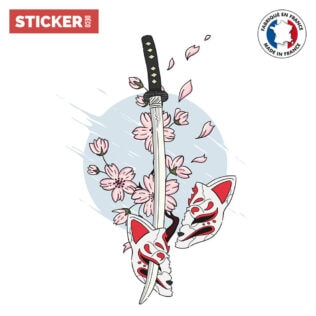Sticker Sabre Japonais Neko