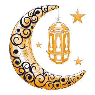 Sticker Croissant de Lune et Lanterne
