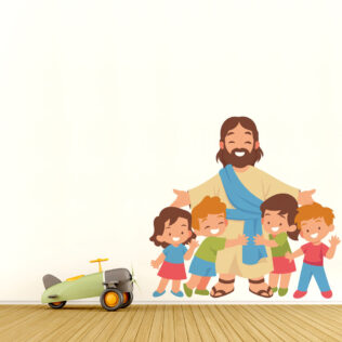 Sticker Jésus Et Les Enfants
