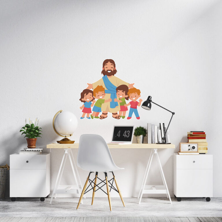Sticker mural autocollant croix jésus christ sticker mural