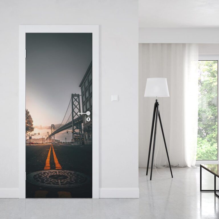 Sticker Porte Bay Bridge A L'Aube | Stickers Portes | Stickerdeco.fr