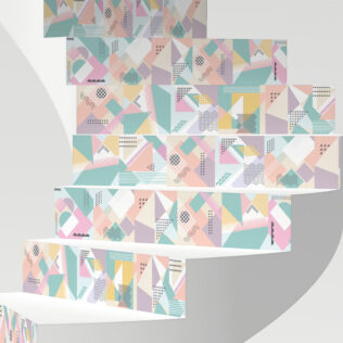 Stickers Escaliers Carrelage Abstrait