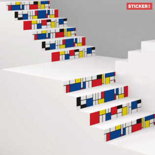 Stickers Escaliers Mondrian