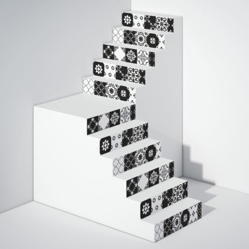 Stickers Escaliers Mosaïque Monochrome