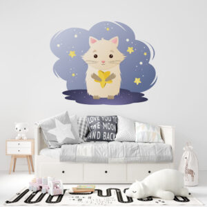 Sticker Chaton Étoile Nocturne