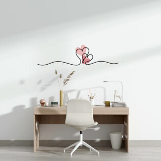 Sticker Double Coeurs Rose