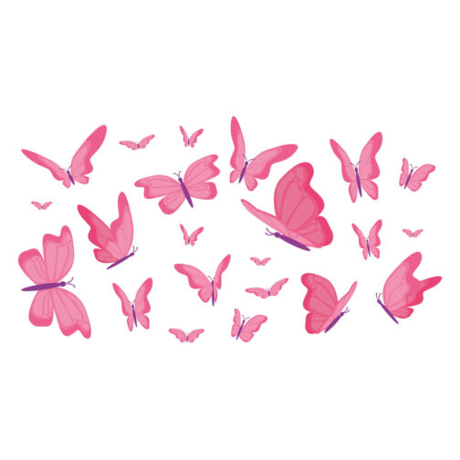 Sticker Essaim Papillons Rosé