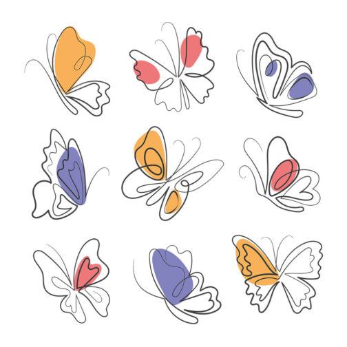 Sticker Papillons Abstraits Colorés